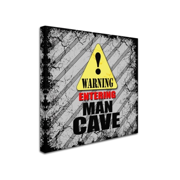 LightBoxJournal 'Warning Man Cave' Canvas Art,24x24